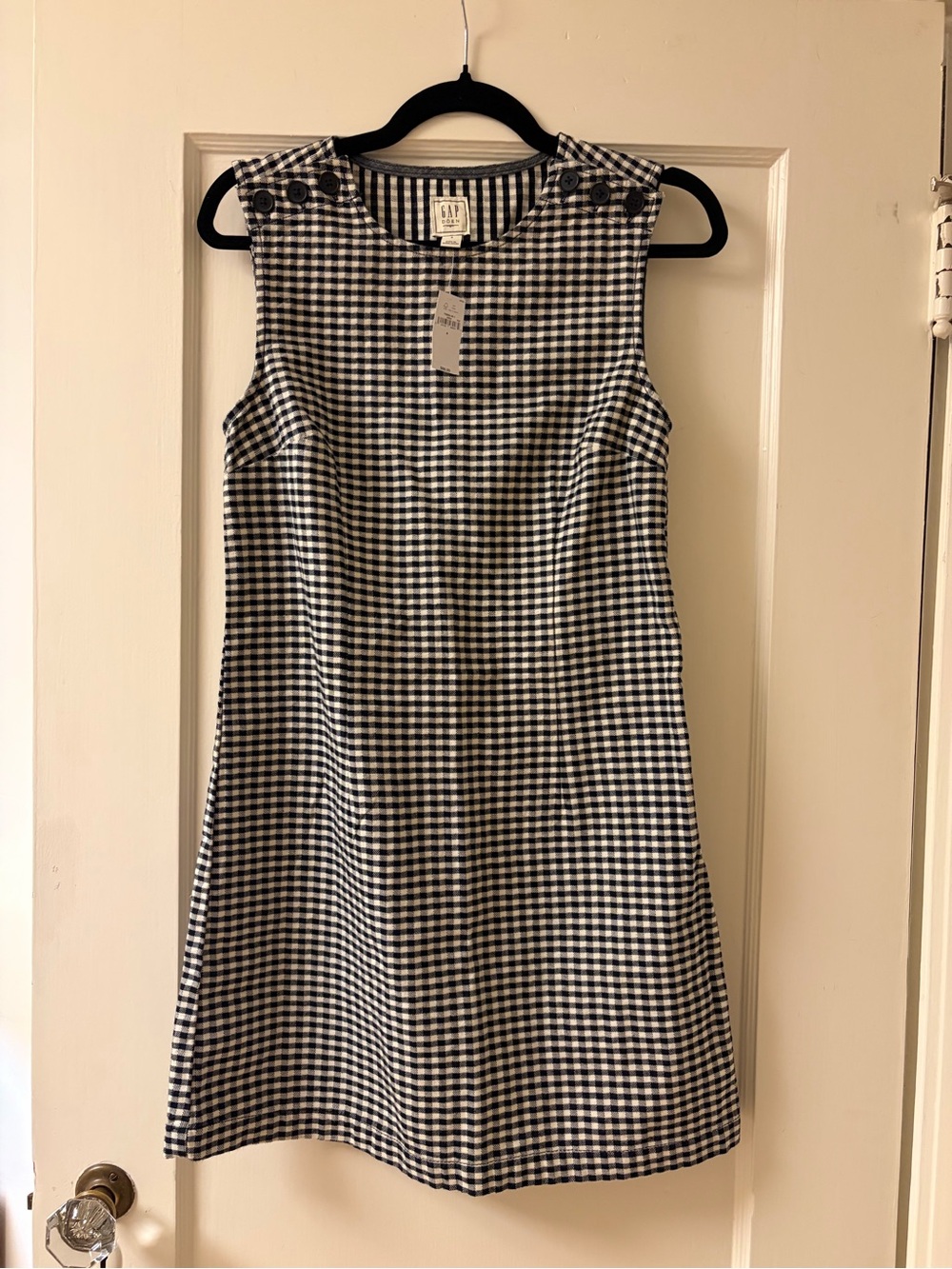 Gap Black & White Gingham Sleeveless Mini Dress